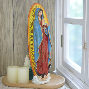 Produk Stok Patung Religius Katolik Resin Kristen Bunda Maria dari Guadalupe 26cmH Patung Bunda Maria dari Guadalupe - Product Image 5