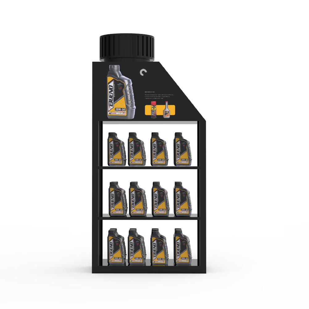 Apache Custom Metal Laminated Light Duty Car Lubrication Motor Oil Display Stand for Supermarket Gas Stations — view 5