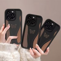 Coques de téléphone portable antichute et antichoc avec motif papillons pour iPhone 17 Air, 16, 15 Plus, Pro Max, 14, 13, 12, 11