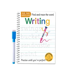 Customized English Letter Exercise Book Coil Binding Handwriting Tracing Books Dry easy erasable wipe clean book