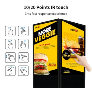43-Zoll-Dual-Screen-Kiosk mit LED-Werbe <span class=keywords><strong>display</strong></span> und digitalem Touchscreen für Medien und Aufzüge mit Spiel optionen - Product Image 3
