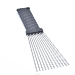 Peine africano cepillo de pelo recto pequeños peines de Piojos de Metal Afro para uso doméstico herramienta de peluquería láser con mango de plástico - Product Image 3