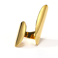 Edelstahl Classic Luxus poliert übertrieben Mode Blank Gold Ringe Custom Gold Ringe