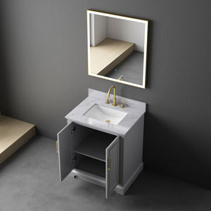 Elegante Mueble de Baño Moderno de Madera Maciza con Bisagras de Cierre Suave, Espejo LED Resistente al Agua para Apartamentos, de Vietnam - Product Image 3