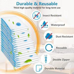 Vacuum Compression Storage Bags Electric Air Pump Reusable Space Saving Plastic PA PE Clothes <b>Pillows</b> Duvets Environmentally - Product Image 5