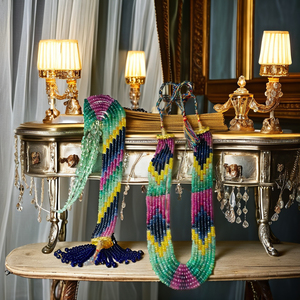 ลูกปัดหลากสีตามธรรมชาติสำหรับสร้อยคอสไตล์คลาสสิก/วินเทจทำเครื่องประดับแฟชั่นจากอินเดีย - Product Image 1