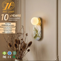 Applique Murale LED Minimaliste Moderne avec Décoration en Pierre Naturelle, Lumière Blanche Chaude 3500K, Commande par Interrupteur, Idéale pour Chambre à Coucher