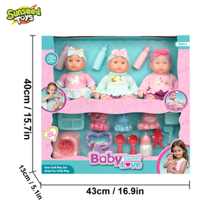 Muñeca Interactiva Sunseed Escala 1:12 con Bandeja de Alimentación, Biberón y Baño - Plástico 15-30cm para Niñas de 2 a 7 Años - Product Image 3