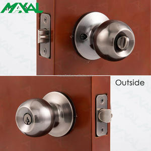 مقابض أبواب من الفولاذ المقاوم للصدأ بتصميم عتيق مع قفل، مقبض أنبوبي دائري بمفتاح، قفل كروي للأبواب الداخلية وغرف النوم والحمامات - Product Image 4