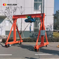 Équipement de levage de la marque Nucleon, grue à portique mobile portable de 0,5 tonne, 1 tonne, 2 tonnes, 3 tonnes, 5 tonnes avec palan électrique