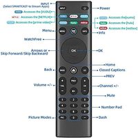 Télécommande Smart TV VIZIO XRT140 sans montre Nouveau remplacement avec code fixe Fonctionne pour tous les téléviseurs intelligents VIZIO en plastique