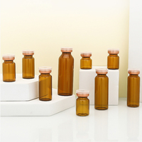 Flacon en verre ambré pour pénicilline, 1,5 ml, 2 ml, 3 ml, 5 ml, blindé contre la lumière, mini flacon en verre pour sérum facial, échantillons de soins de la peau
