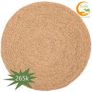 Tapis rond personnalisable fait main Boho en jonc de mer Design tressé minimaliste pour la décoration intérieure et la protection des sols - Product Image 6