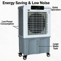 Enfriador de Aire Evaporativo Móvil de 2000 CFM con Ruedas, Bajo Nivel de Ruido, Ahorro de Energía, Enfriamiento Comercial para Hoteles, Bares y Servicios de Catering