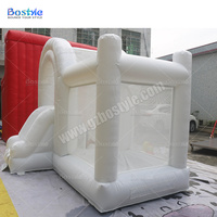 Château gonflable commercial entièrement blanc avec toboggan, maison de saut pour enfants pour location de fêtes de mariage et d'anniversaire