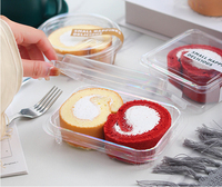 Boîte à gâteau roulé en plastique transparent multi-formes avec logo personnalisé, boîte à dessert jetable en PET, boîte alimentaire en PET pour boulangerie, emballage à emporter