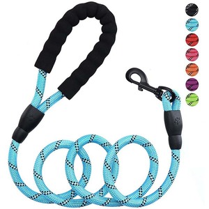 Fournitures pour animaux de compagnie, corde de remorquage réfléchissante, corde ronde en nylon multicolores, corde pour chien de grande et moyenne taille, sangle de remorquage avec poignée - Product Image 1