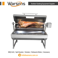 Grand rôtissoire à gaz et charbon de bois pour porc, agneau, chèvre, extérieur, 1500 mm, en acier inoxydable