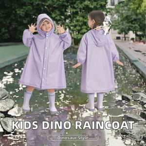 BEST Poncho de pluie imperméable pour enfants en EVA, imperméable à capuche réutilisable, léger, pour le camping, les voyages et les activités de plein air - Product Image 2