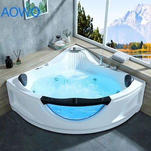 Baignoire d'angle intérieure à remous tube autoportant spa jacuzzier baignoires spa sswws cabane pour 2 personnes baignoire eau froide - Product Image 2