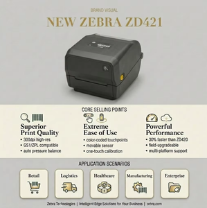 <span class=keywords><strong>Zebra</strong></span> ZD421-300Dpi Mini imprimante à transfert thermique de bureau <span class=keywords><strong>Étiquette</strong></span> thermique directe et imprimante d'<span class=keywords><strong>étiquette</strong></span>s de vêtements médicaux avec stock Ethernet - Product Image 5