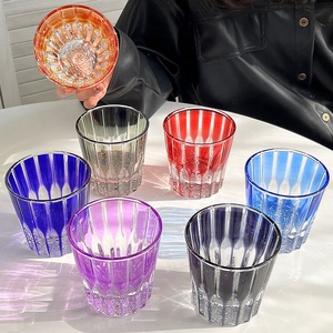 Creative Luxury Colored Drinking Water Whisky <strong>Glass</strong> <strong>Cup</strong> Crystal <strong>Thick</strong> <strong>Bottom</strong> Rock Liquor Whiskey <strong>Glasses</strong>