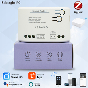 ZigBee3.0 Gateway Hub สวิตช์รีโมตคอนโทรลอัจฉริยะ,1 <span class=keywords><strong>CH</strong></span> 85-250V ตัวรับสัญญาณไร้สาย RF 110V 220V WiFi APP ที่เปิดประตูควบคุมด้วยเสียง - Product Image 2