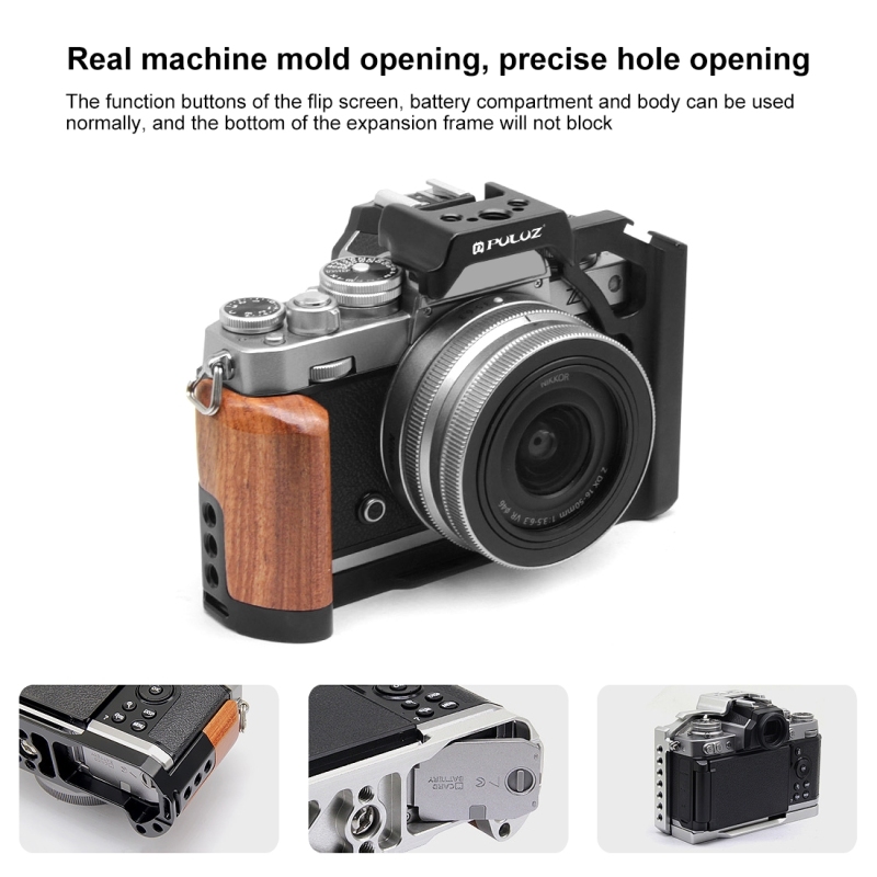 PULUZ Wood Handle Metal Camera Cage for Nikon ZFC