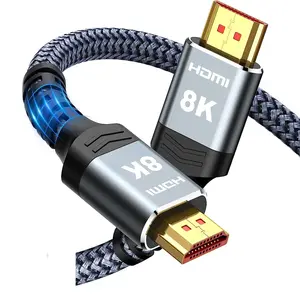 Kabel HDMI kecepatan tinggi bersertifikasi 10 K 8 K, mendukung 4K @ 120Hz 8 K @ 60Hz kabel HDMI 2.1 untuk HDTV dll