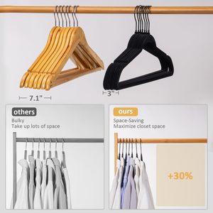 Heavy Duty Double Tiers Wooden Coat Hanger Multifunctional ABS Suit Hanger Suit Coat Bag Shoes Bedding <b>Wardrobe</b> Bathroom Kitchen - Product Image 3