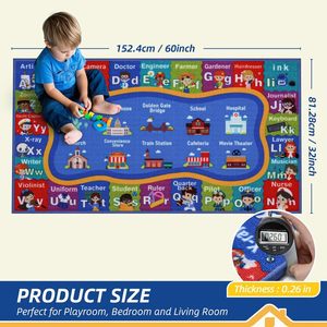 Sala de juegos de gran tamaño para niños, alfombra educativa antideslizante, lavable, alfombra para guardería, alfombrilla para el suelo para el aula de niños pequeños - Product Image 2