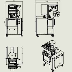 4/3 automatica per piccole imprese con sigillo laterale di salsa di soia marmellata di Mango viscosità pasta di gamberetti bustina macchina imballatrice pellicola di carta imballaggio - Product Image 6