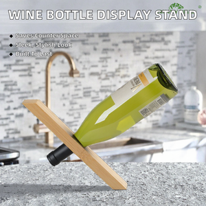 Wholesale Factory Hot Selling XunYi Eco-Friendly Bamboo Plastic Countertop Standing Storage <b>Wine</b> Display Holder Curved <b>Rack</b> - Product Image 2