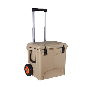 45qt towable outdoor cooler box with wheels wholesale cooler box from ningbo