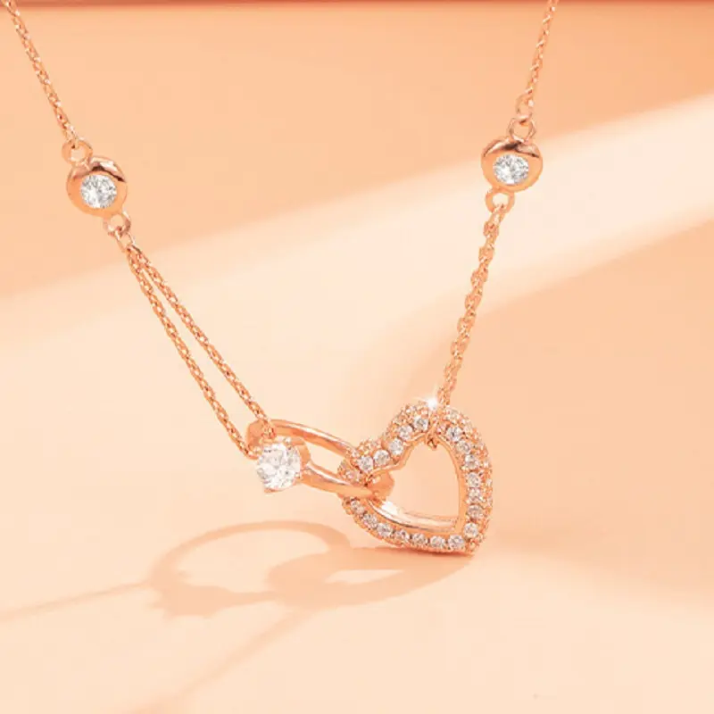 Hot Selling Sterling Silver 925 Women Ring And Heart Shape Silver Necklace For Women
