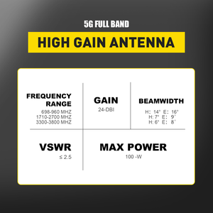 Antenne directionnelle extérieure 4G/5G 24dBi, amplificateur de signal 698-3800MHz, antenne parabolique 4G/5G 24dBi - Product Image 4