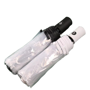 Paraguas de Boda de 21 Pulgadas con Impresión Personalizada, Diseño Moderno, POE Transparente, Paraguas de Lluvia Plegable de 3 Secciones, OEM, Control Automático, Paraguas Transparentes para la Lluvia - Product Image 1