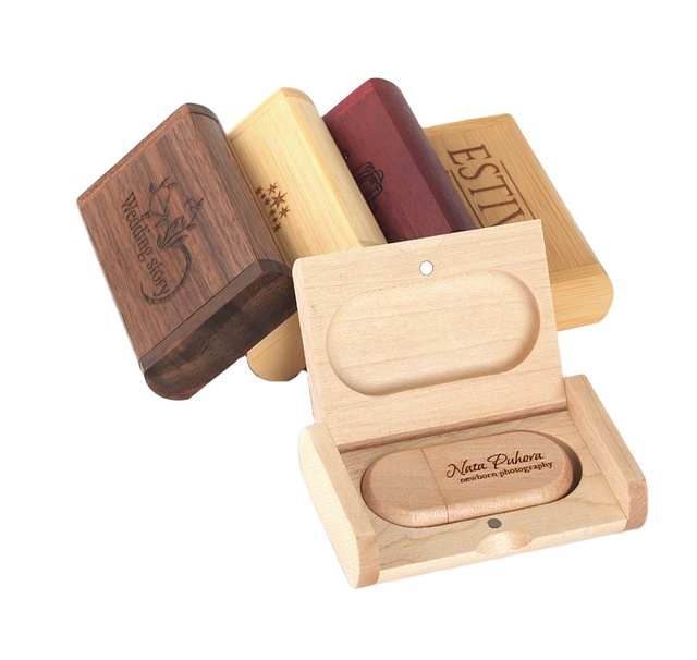 Factory Price Wood USB With Custom Engraving Logo Wooden USB Flash Drive 8G 16G 32G 64G 128GB With Wood Box