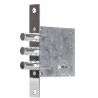 Serrure à levier à mortaise 257 pour porte d'entrée, entraxe 60 mm, 3 verrous en acier, 5 clés, corps galvanisé, pêne dormant haute sécurité