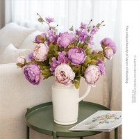13 pivoines artificielles de style européen pour la décoration de salon, de salle à manger et de mariage