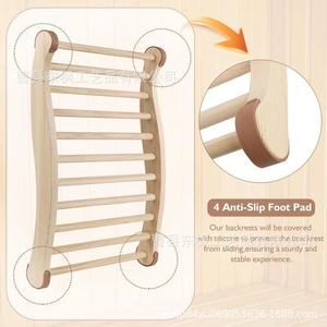 Cojín de respaldo de madera para sauna, marco de madera maciza con curva en forma de S y almohadillas antideslizantes para accesorios de sauna - Product Image 1