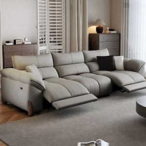 Canapé d'angle inclinable en cuir JINS Europe, nouveau design tendance, 7 places, design minimaliste, idéal pour villa, atelier, <span class=keywords><strong>salon</strong></span> - Product Image 1