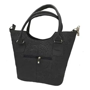 Fana Wendy borsa in pelle di vacchetta di grande capacità nera con chiusura a patta in vera pelle fodera Casual di lusso con stampa Logo della borsa - Product Image 1