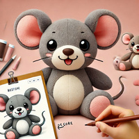 Poupée mignonne en peluche Souris peluche personnalisée Souris en peluche Animal en peluche personnalisé