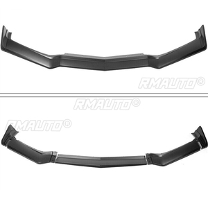 Para Chevy Corvette C8 2020-2022, 5 piezas, difusor de labio de parachoques delantero de coche, estilo fibra de carbono, negro brillante, accesorios de esquina divisorios - Product Image 2