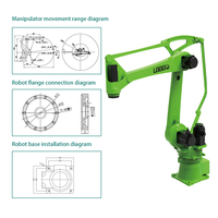 Brazo Robótico Industrial para Manipulación, Carga y Descarga, Sin Programación, 6 Ejes, Equipo de Soldadura, Carga 30 kg, Alcance 1850, Alta Precisión