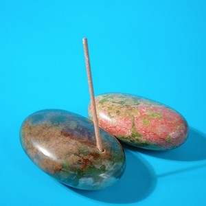 100% authentique Indien Naturel <span class=keywords><strong>Agate</strong></span> <span class=keywords><strong>Pierre</strong></span> Gemme Porte-Encens Bougie Bâton D'encens Rack - Product Image 4