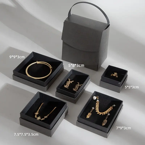 Cajones personalizados Embalaje de joyería de lujo Caja de regalo de papel con asa para anillo pendiente Paquete de joyería con logotipo - Product Image 4