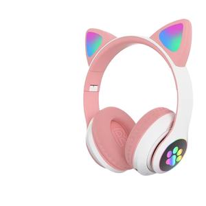 Auriculares TWS con Orejas de Gato, Auriculares Inalámbricos con Luz LED Montados EN LA Cabeza, Auriculares para Juegos, Regalo para Niños - Product Image 1