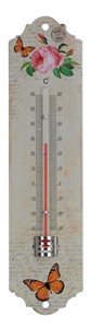 Tinplate vidro termômetro para uso interior e exterior <span class=keywords><strong>Vintage</strong></span> Floral Design jardim decorativo temperatura medidor - Product Image 2